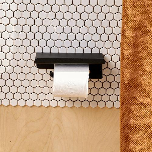 Aluminium Toilet Roll Holder Black by Komposite