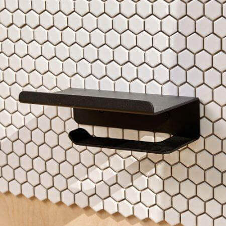 Aluminium Toilet Roll Holder Black by Komposite