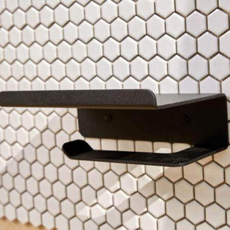 Aluminium Toilet Roll Holder Black by Komposite